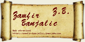 Zamfir Banjalić vizit kartica